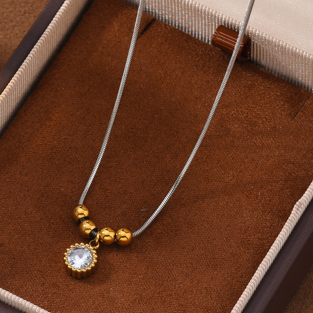 Women's 304 Stainless Steel Heart Necklace with Zirconia